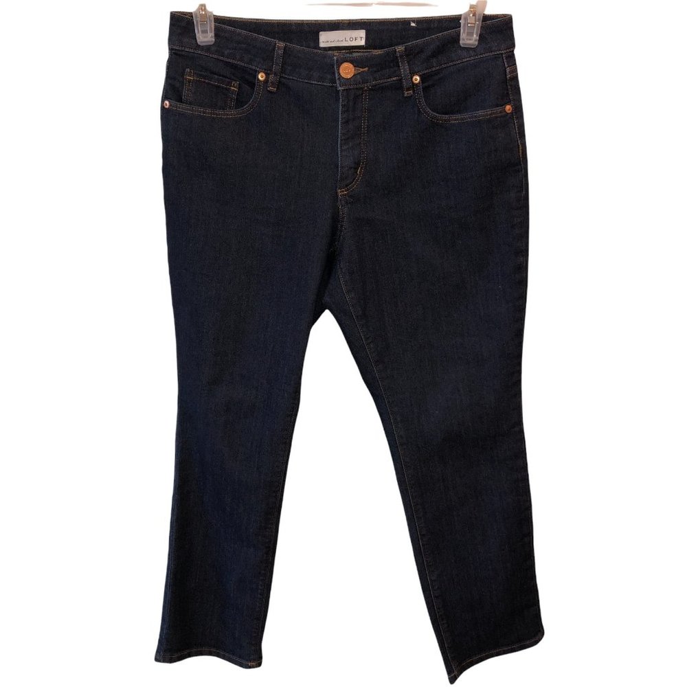 LOFT Made and Loved Womens Size 30? Dark Wash Pockets Straight Leg Denim Jeans